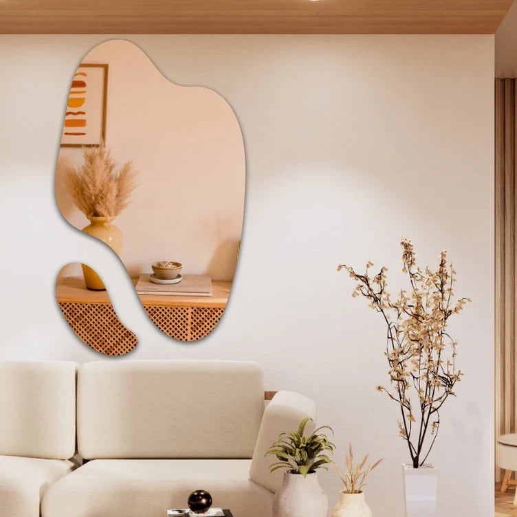 Espejo Orgánico Grande Elegance – Decorativo Abstracto Futurista Kit de 2 Piezas Liquidación
