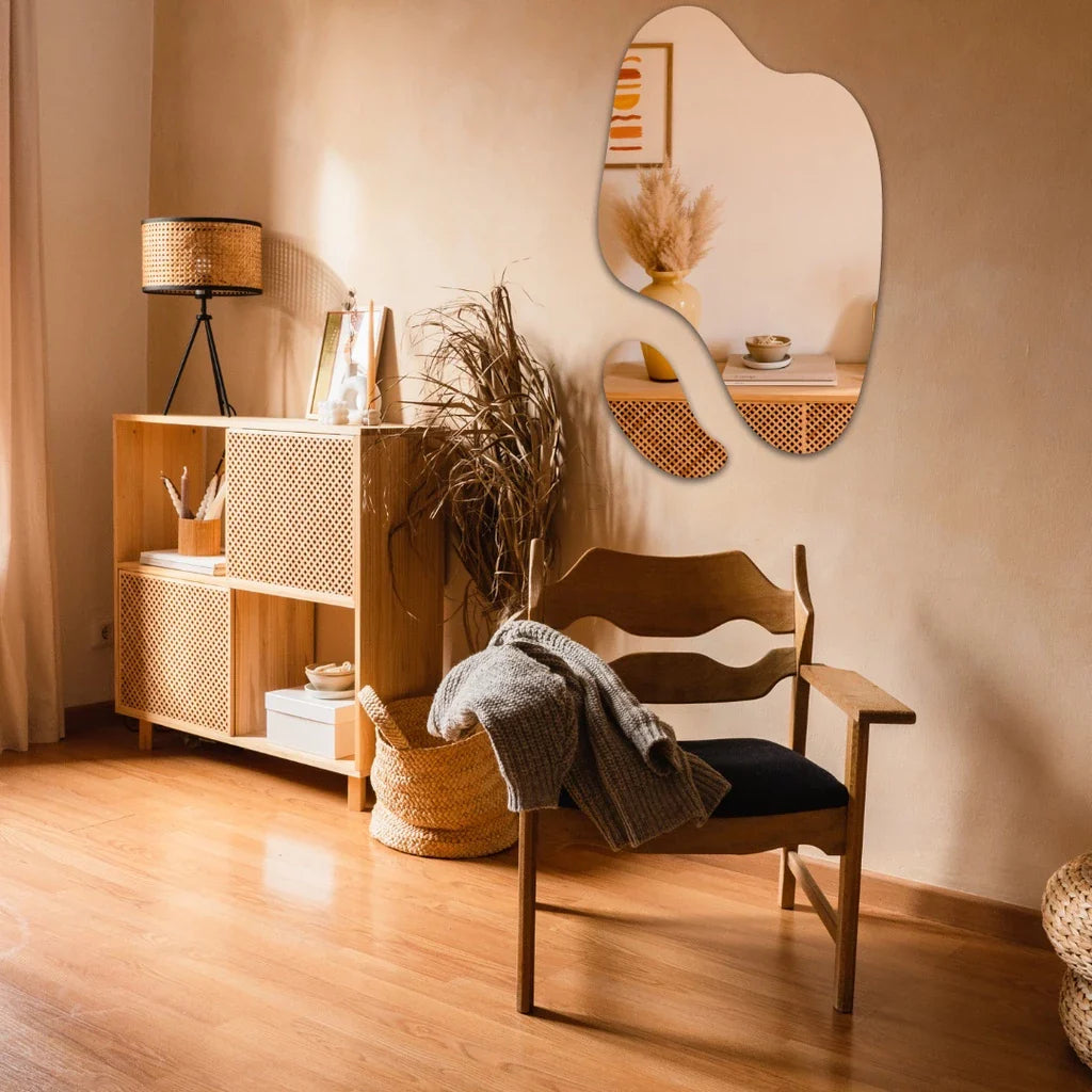 Espejo Orgánico Grande Elegance – Decorativo Abstracto Futurista Kit de 2 Piezas Liquidación