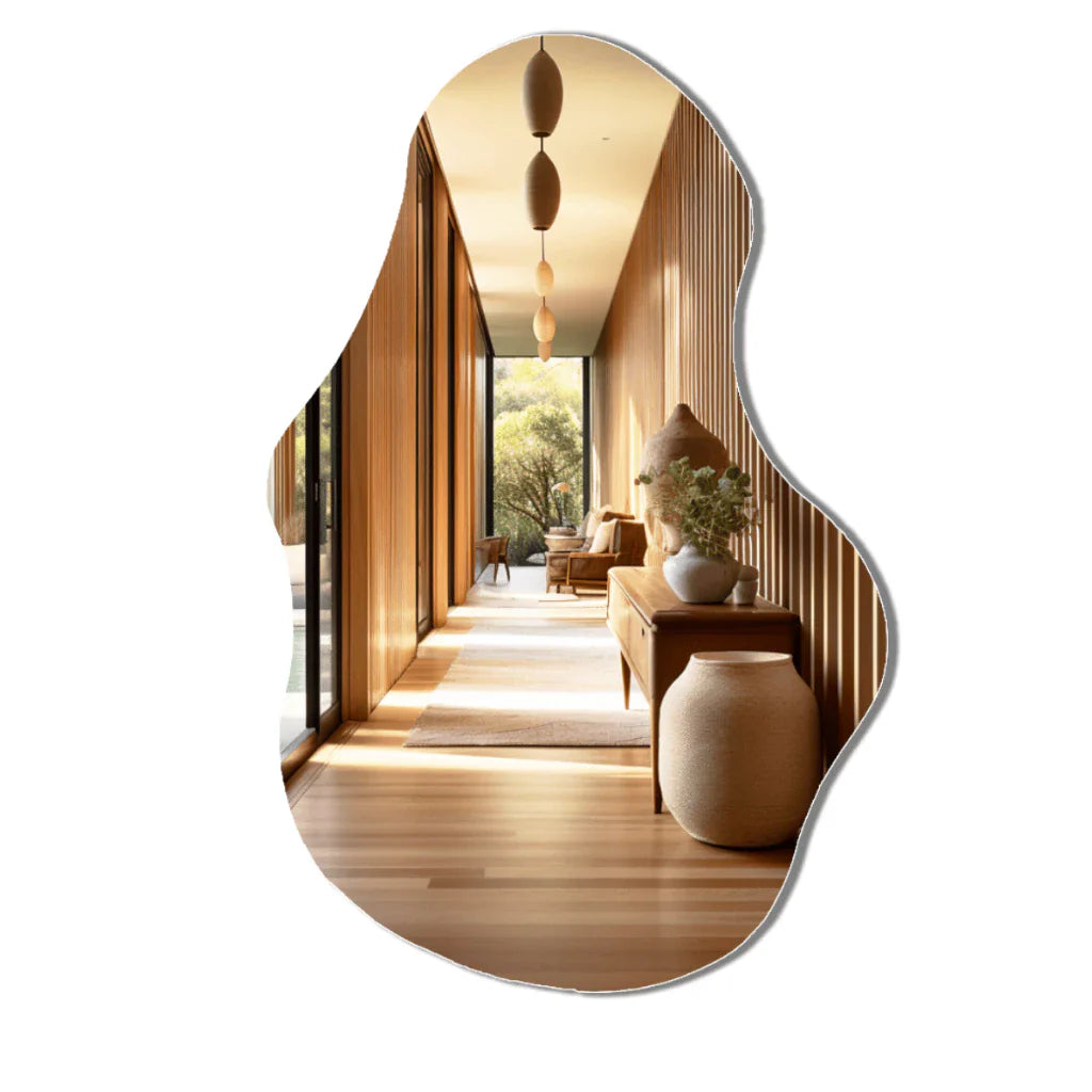 Espejo Orgánico de Cuerpo Entero Grande 115x60 cm Lapidado – Decorativo Liquidación