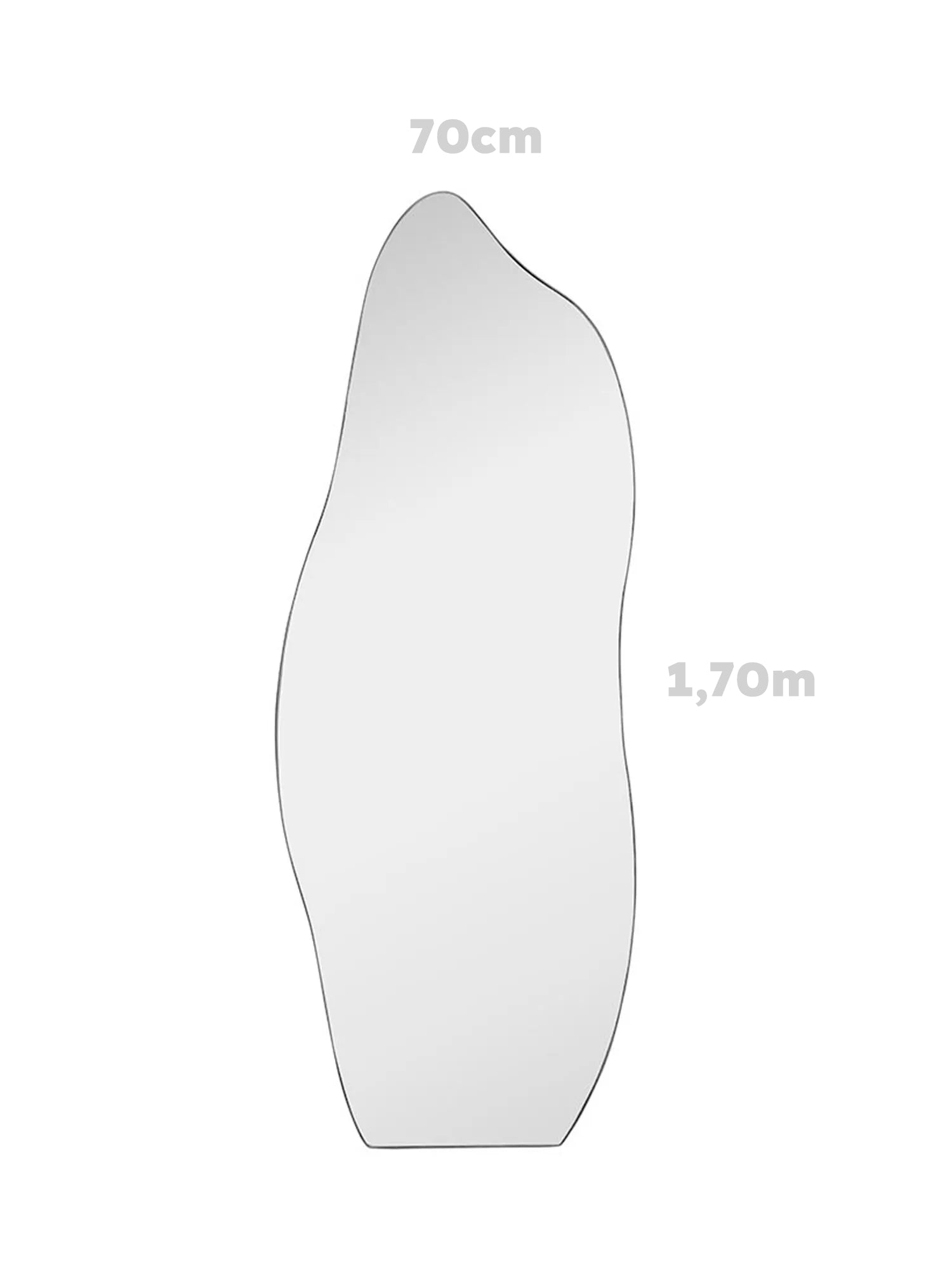 Espejo Decorativo Grande Orgánico - Flame - Cuerpo Entero - 70x1,70 m Liquidación